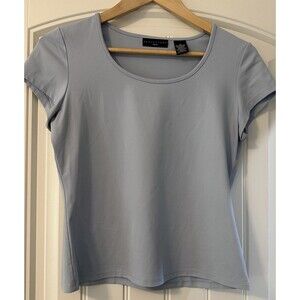 Aeropostale‎ Small Petites Short Sleeve Gray, Purple Scoop Neck Shirt